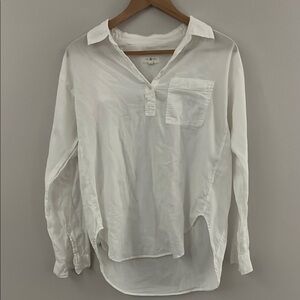 Lou & Grey Classic White Cotton Long Sleeve Top